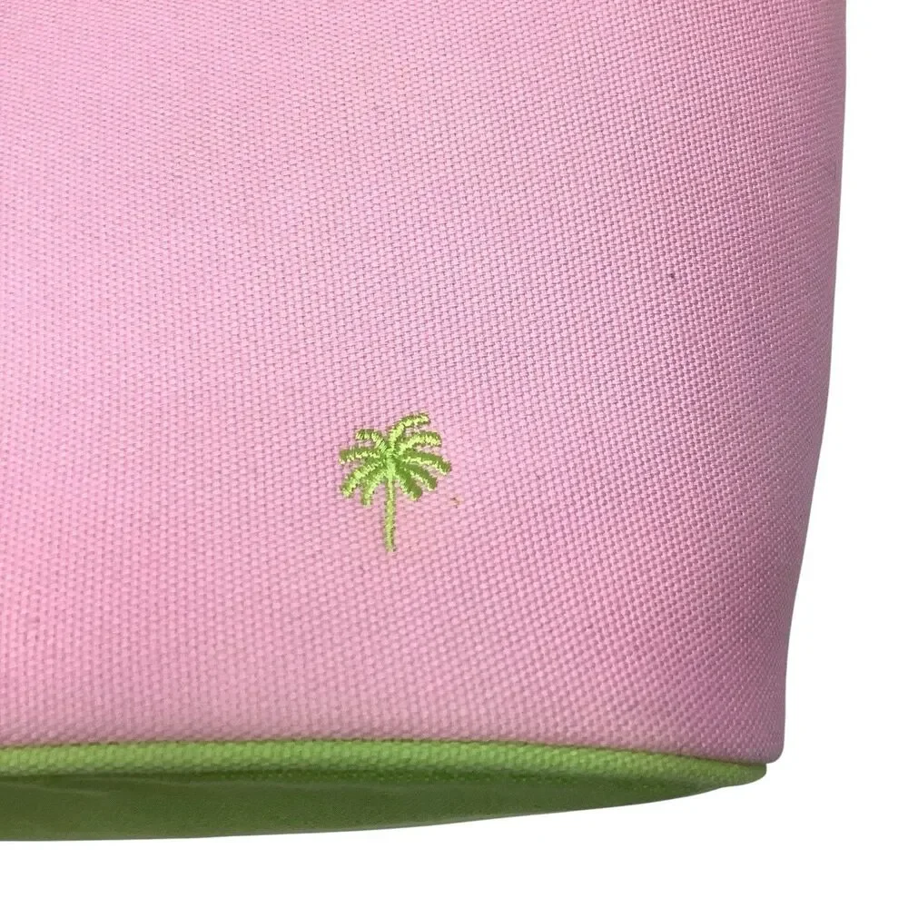 Vintage Lilly Pulitzer Pink Green Beach Tennis Handbag Tote Shoulder Bag Purse